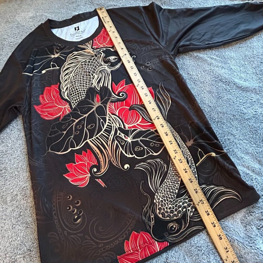 Hard Rock Shirt Mens Medium Asian Inspired Fish Spell Out Grunge Y2K Goth 17522x - Picture 6 of 8